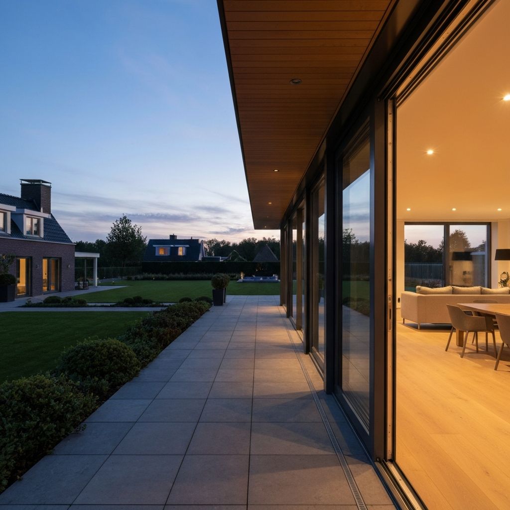 Schuifpui exterieur avond